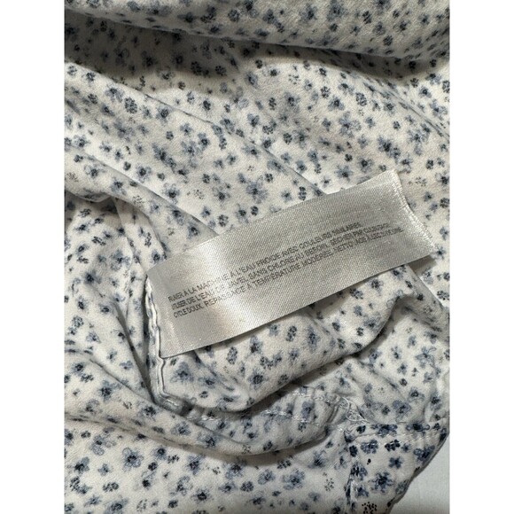 Denim & Flower Men's Shirt Short Sleeve Medium Blue Floral Button Down Slim Fit - Picture 7 of 10